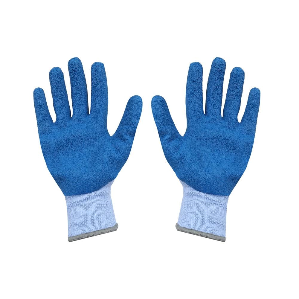 ถุงมือถักเคลือบยางกันบาด MEGA GLOVE สีฟ้า แพ็ก 2 ชิ้น