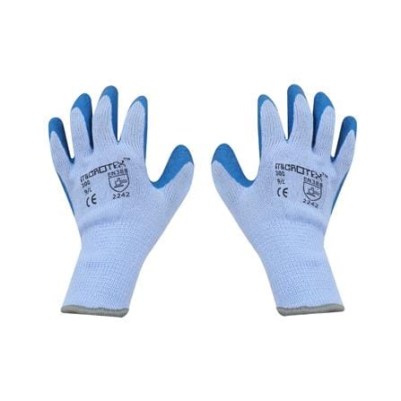 ถุงมือถักเคลือบยางกันบาด MEGA GLOVE สีฟ้า แพ็ก 2 ชิ้น_0