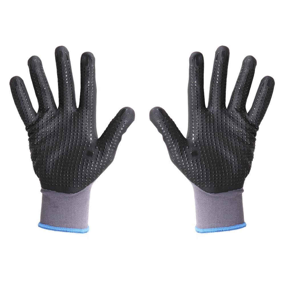 ถุงมือถักเคลือบโฟมไนไตร MEGA GLOVE สีม่วง-ดำ แพ็ก 2 ชิ้น