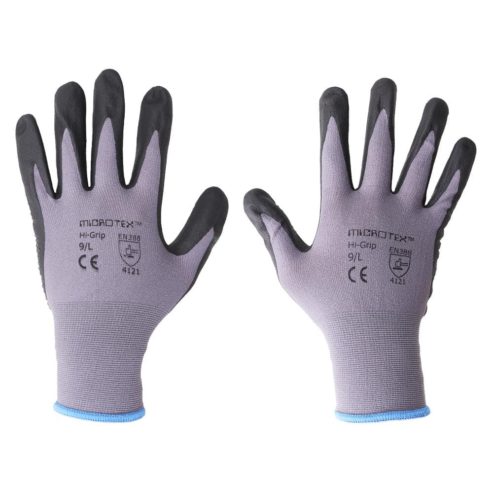 ถุงมือถักเคลือบโฟมไนไตร MEGA GLOVE สีม่วง-ดำ แพ็ก 2 ชิ้น