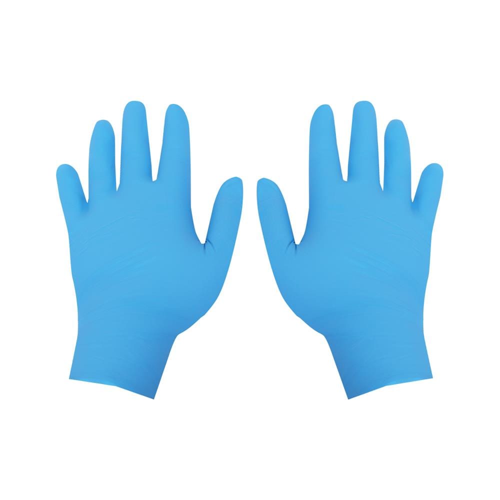 ถุงมือยางไนไตร MEGA GLOVE SUPER TOUCH สีฟ้า แพ็ก 20 ชิ้น
