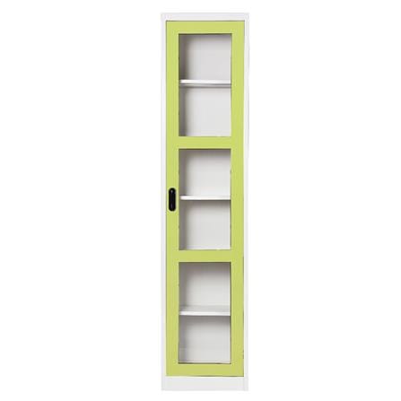 ตู้เหล็กสูงบานเปิดกระจก KIOSK MAX-042 สีเขียว
