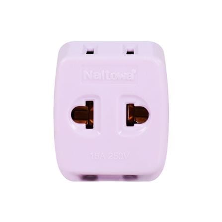 ปลั๊ก 3 ตา 2 ขาแบน NAITOWA N-036 สีขาว_0