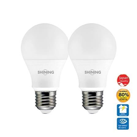 หลอด LED SHINING A60 9 วัตต์ WARM WHITE E27 แพ็ก 2 ชิ้น_0