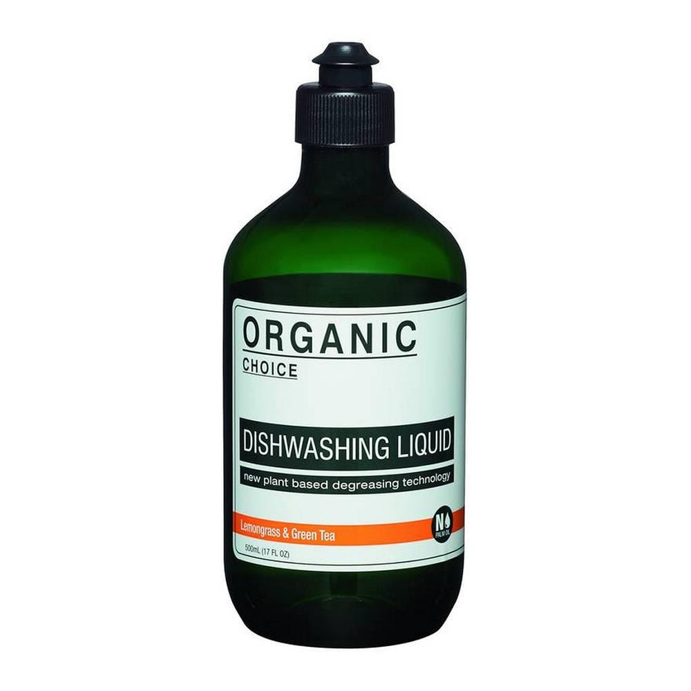 น้ำยาทำความสะอาดภาชนะ  ORGANIC CHOICE กลิ่นตะไคร้ และชาเขียว 500มล.