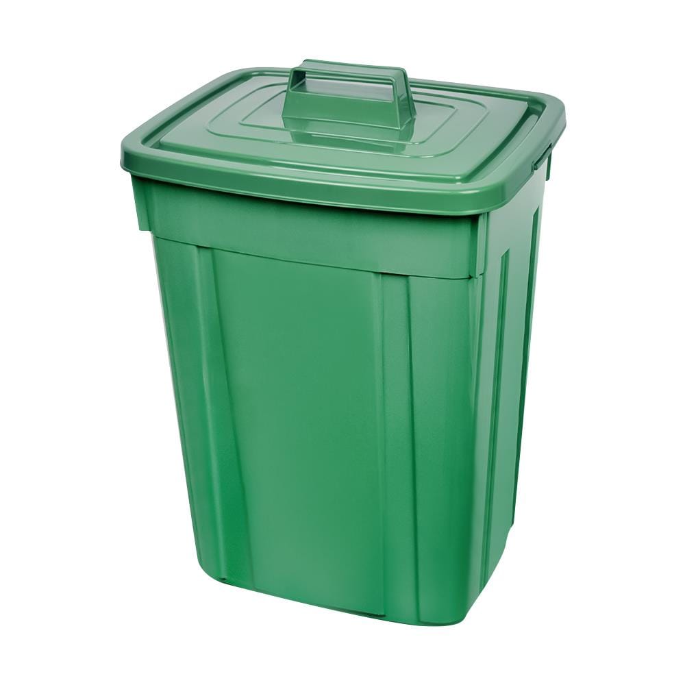 ถังขยะเหลี่ยม ฝาเปิด-ปิด ACCO 42L สีเขียว