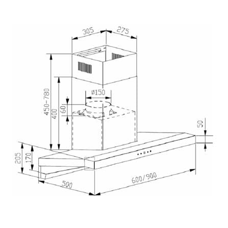 เครื่องดูดควันกระโจม TEKA DHA90TC 90ซม._2
