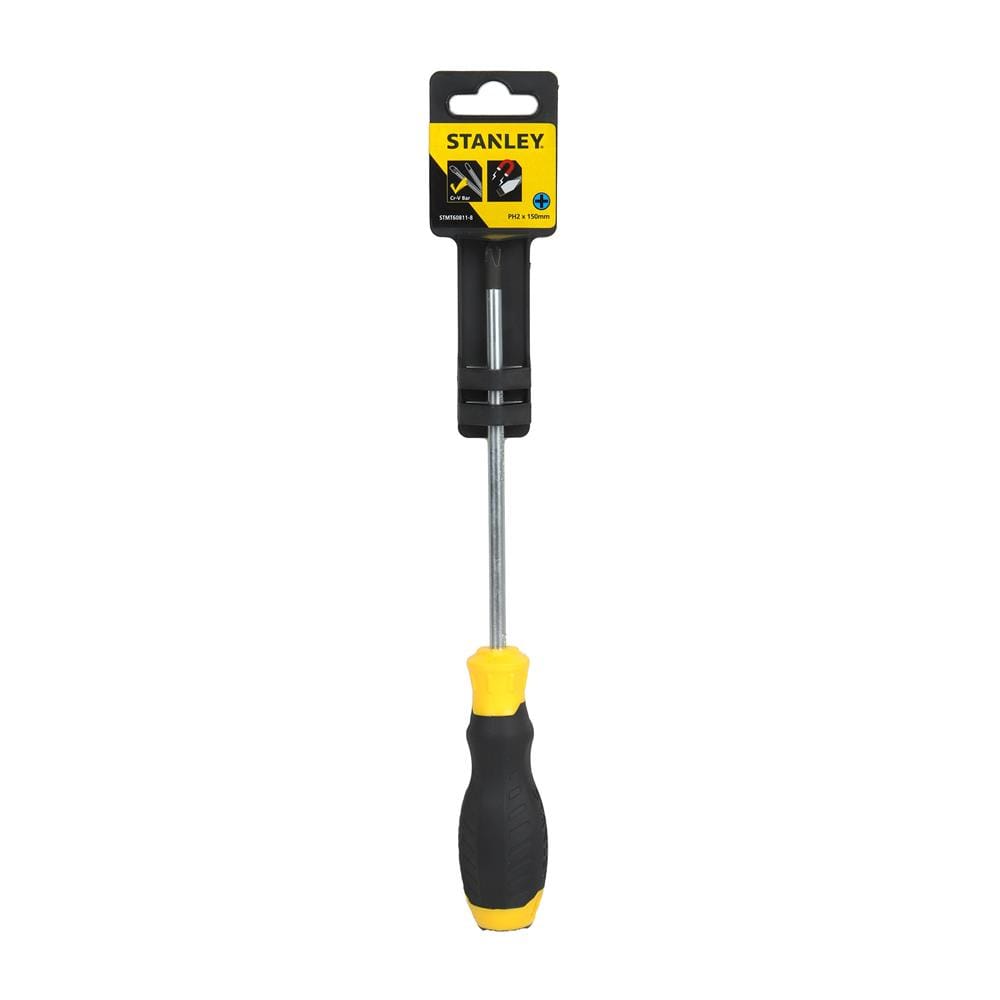 ไขควงปากแฉก มีแม่เหล็ก ด้ามยาง STANLEY 6 นิ้ว