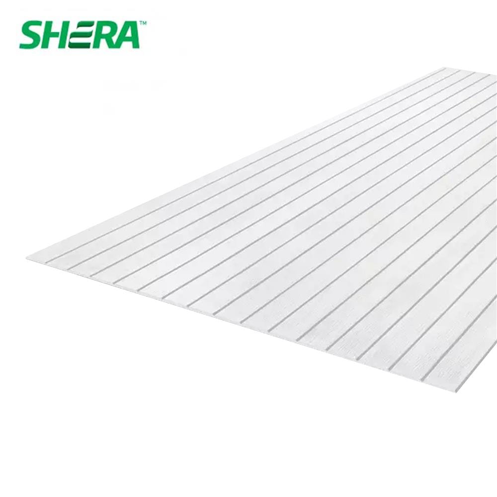 แผ่นผนัง SHERA เซาะร่องวี 3 นิ้ว ลายผิวเสี้ยน 120x240x0.6 ซม. สีธรรมชาติ