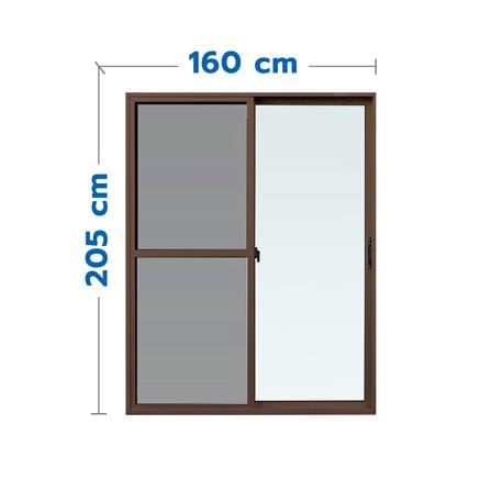 ประตูบานเลื่อนอะลูมิเนียม WINDOW ASIA 160X205 ซม. สีชา_0