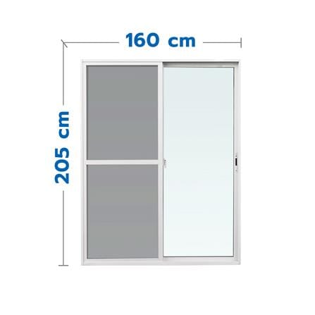 ประตูบานเลื่อน อะลูมิเนียม S-S มุ้ง WINDOW ASIA F10 160X205 ซม. สีขาว