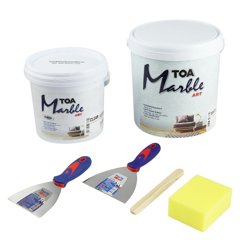 สีน้ำเท็กเจอร์ TOA MARBLE ART สีขาว 10 กก.