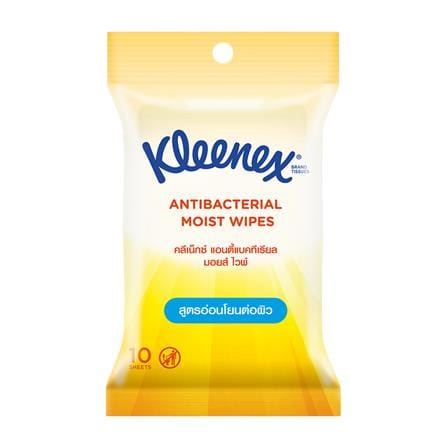 ผ้าเช็ดทำความสะอาดผิว KLEENEX ANTIBACTERIAL MOIST WIPES 10 แผ่น_0