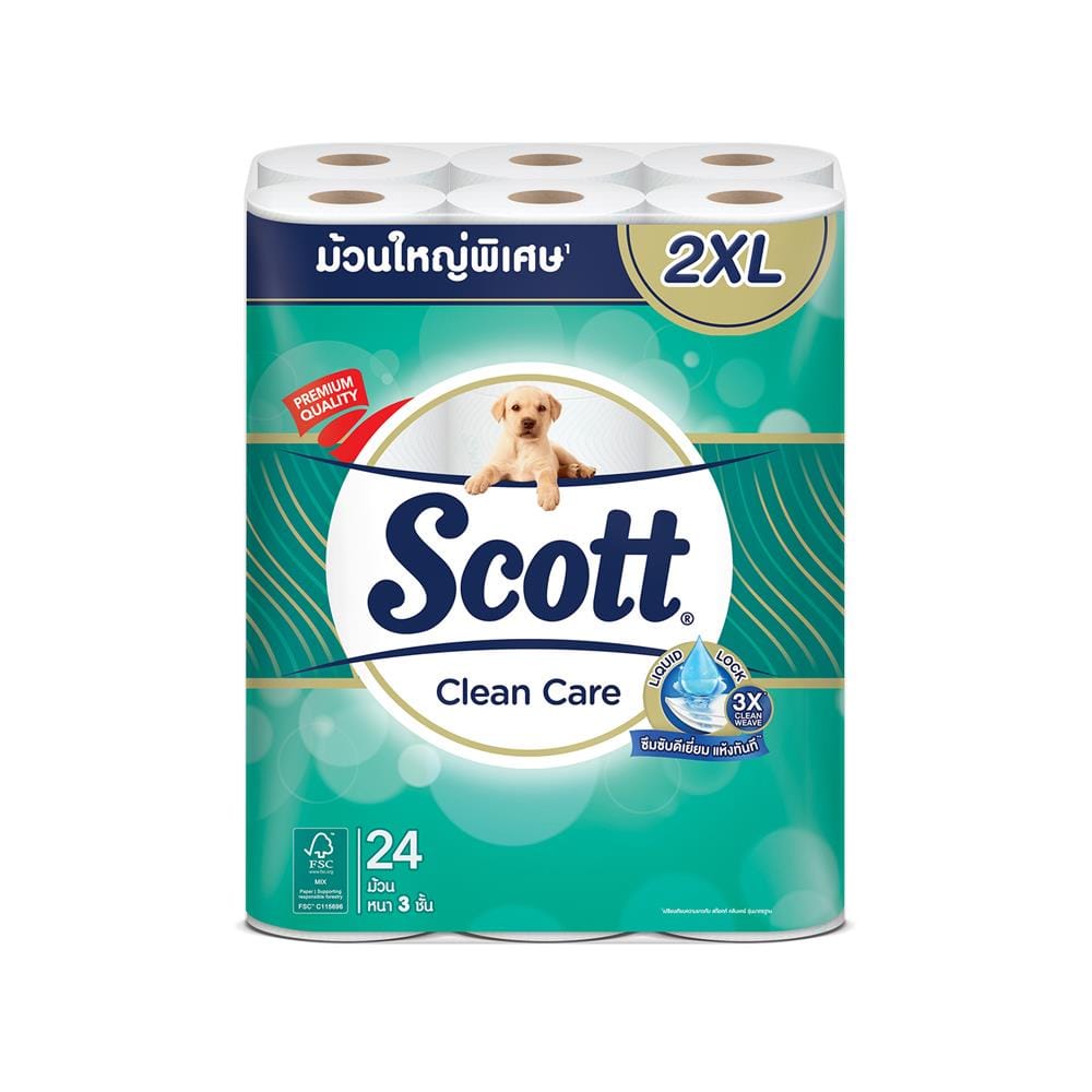 กระดาษชำระ SCOTT CLEAN CARE (แพ็ก 24 ชิ้น)