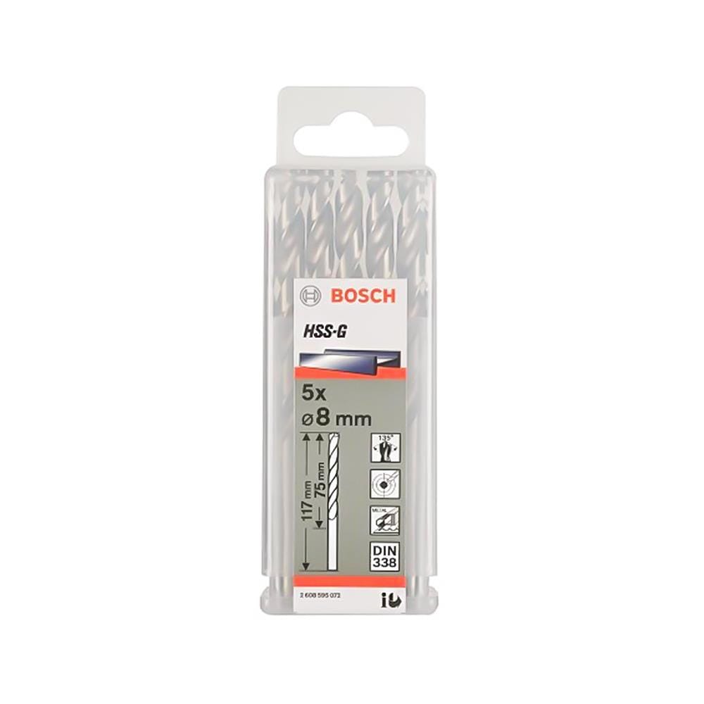 ดอกเจาะเหล็ก BOSCH HSS-G 9.5 มม. แพ็ก 5 ชิ้น