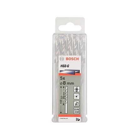 ดอกเจาะเหล็ก BOSCH HSS-G 9.5 มม. แพ็ก 5 ชิ้น