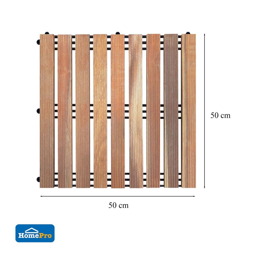 ทางเท้าไม้แคมปัส ลายตรง ME LIVING 50X50 ซม. สีธรรมชาติ