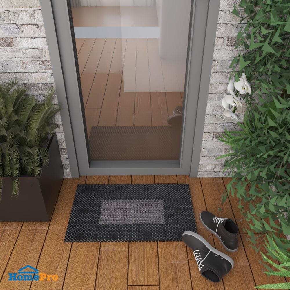 พรมเช็ดเท้าดักฝุ่น HOME LIVING STYLE GRATE 42X56 ซม. สีดำ