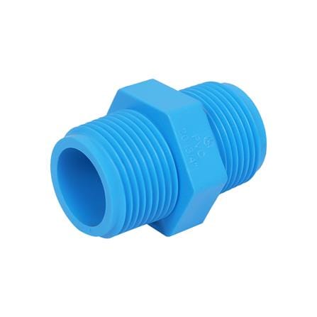 นิปเปิ้ลหนา PVC เกลียวนอก SCG 3/4 นิ้ว สีฟ้า