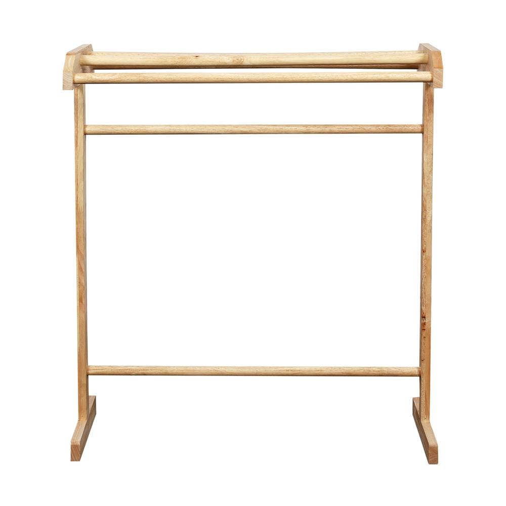 ราวพาดผ้าไม้ยางพารา 4 เส้น Y.K.S. 75x30x89 ซม. สีเนเชอรัล