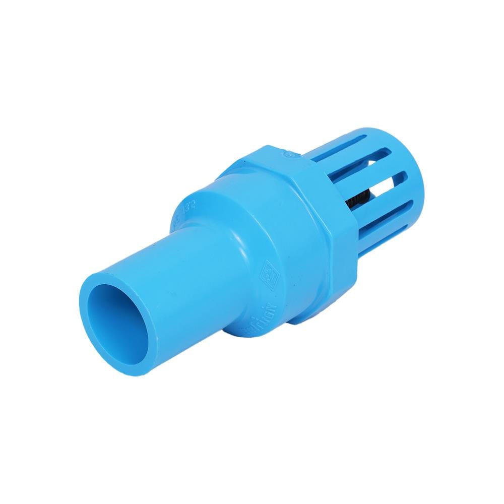 ฟุตวาล์ว หัวกะโหลก PVC ท่อน้ำไทย 25 1 นิ้ว สีฟ้า