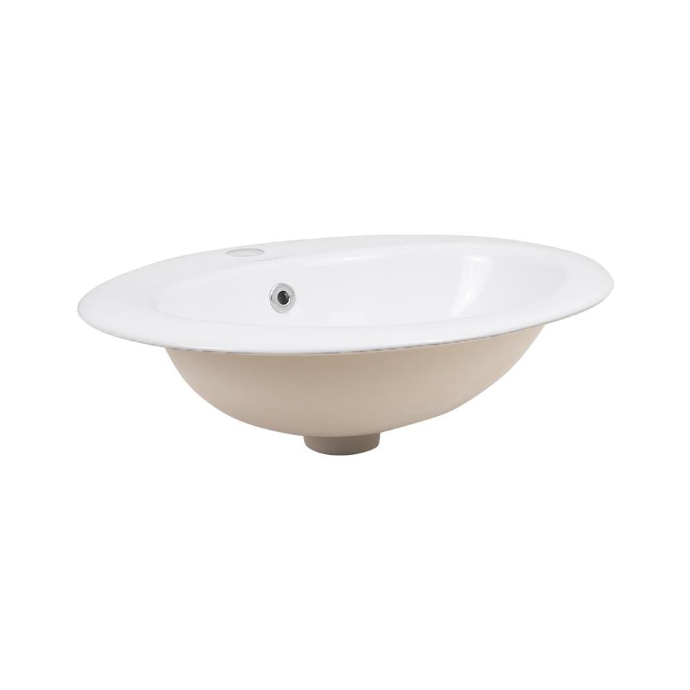 อ่างล้างหน้าแบบฝังบนเคาน์เตอร์  MOYA LX-6109 สีขาว
