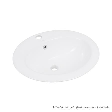 อ่างล้างหน้าแบบฝังบนเคาน์เตอร์  MOYA LX-6109 สีขาว_0