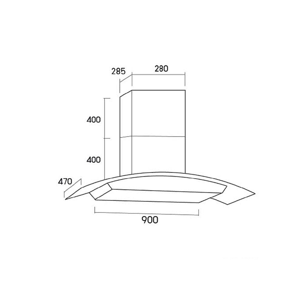 CHIMNEY HOOD TECNOSTAR TNS HD 3490K-AC 90CM