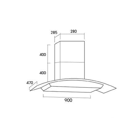 CHIMNEY HOOD TECNOSTAR TNS HD 3490K-AC 90CM_1