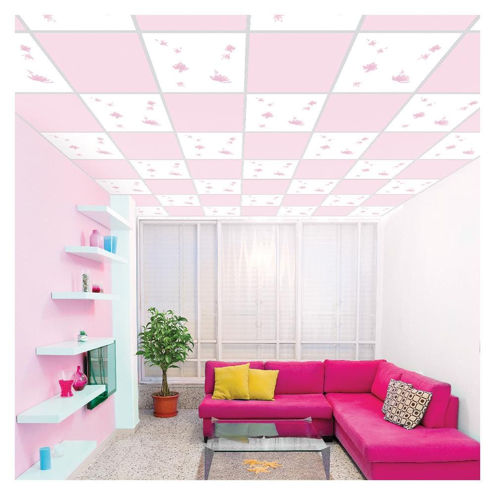 แผ่นฝ้ายิปซัม GYPROC 60x60x0.8 ซม. สีบัวชมพู 10 ชิ้น/กล่อง