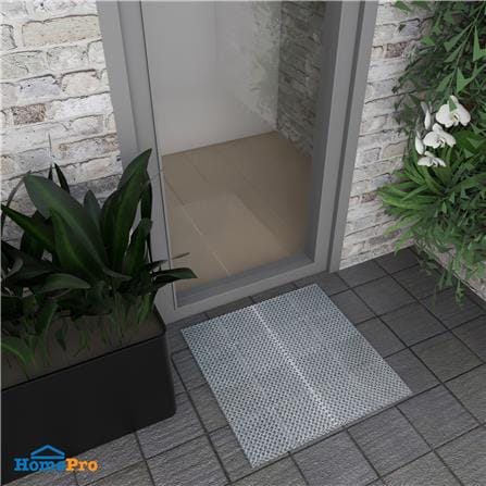 พรมเช็ดเท้าดักฝุ่น HOME LIVING STYLE JOINT 29X29 ซม. สีเทา_3