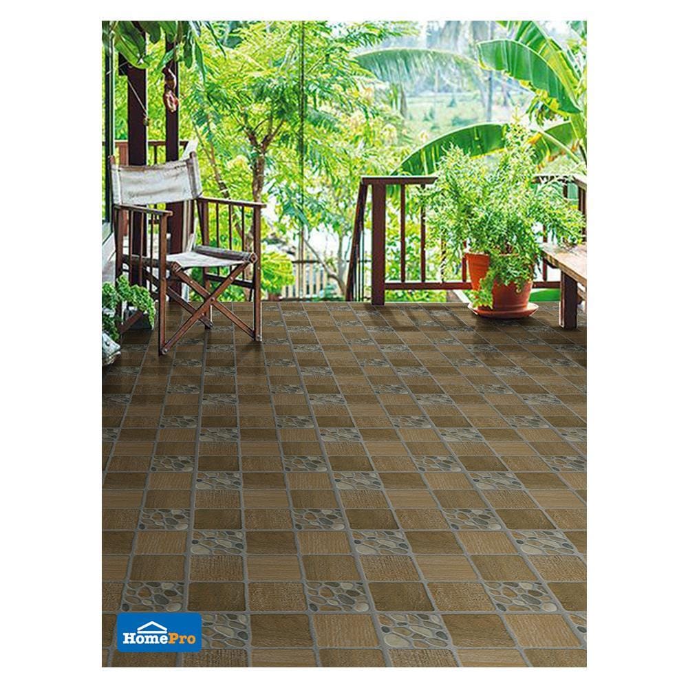 กระเบื้องพื้น 12x12 นิ้ว TARA ทรังค์ น้ำตาล EXC PM