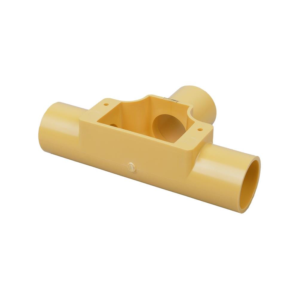 ข้อต่อสามทางฝาเปิด PVC ตราช้างNPI 1/2 นิ้ว สีเหลือง