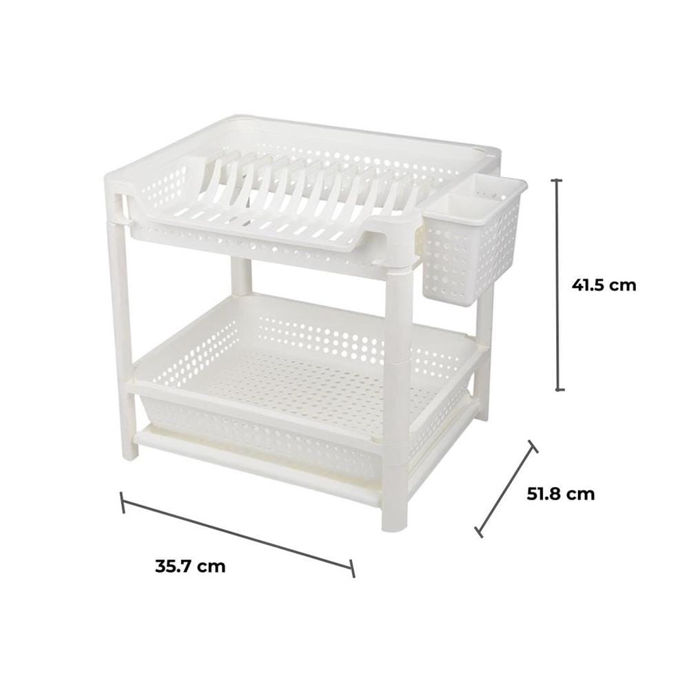 ชั้นคว่ำจานตั้งพื้นพลาสติก 2 ชั้น+ถาดรองน้ำ KECH HH-1796