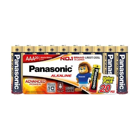 ถ่านอัลคาไลน์ PANASONIC AAA LR03T แพ็ก 20 ก้อน