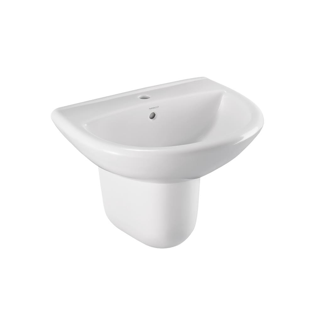 อ่างล้างหน้าพร้อมขาตั้งครึ่ง NASCO NL-043/NL-091-WA สีขาว