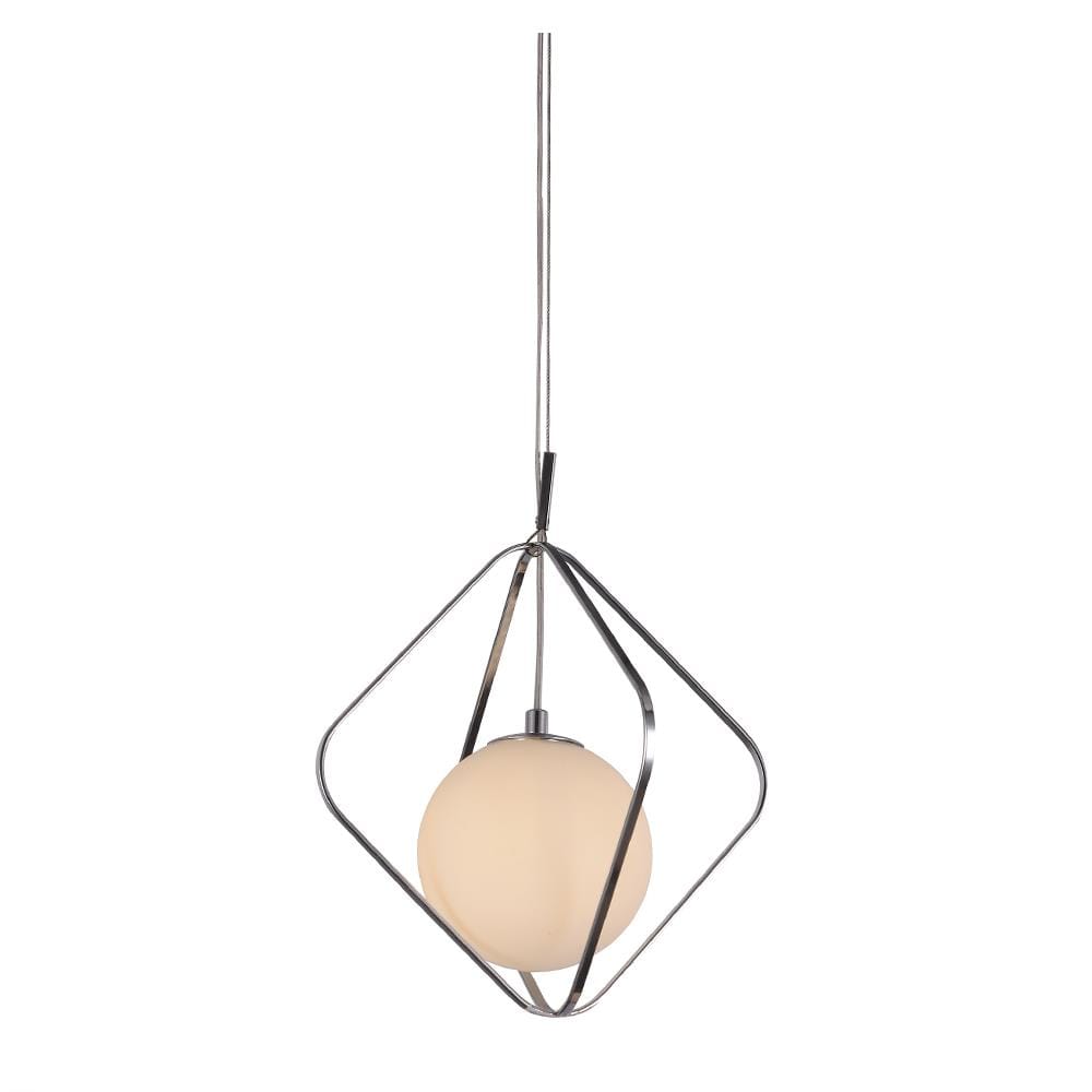 ไฟช่อ CARINI MODERN MS4021S โลหะ/แก้ว สีเงิน/ขาว 1 หัว