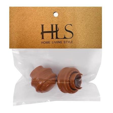 หัว-ท้ายรางม่านแบบปิด HOME LIVING STYLE 25 มม. สีน้ำตาล แพ็ก 2 ชิ้น_1