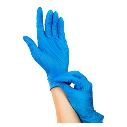 ถุงมือยางไนไตรชนิดไม่มีแป้ง POLY-BRITE SIZE M สีฟ้...