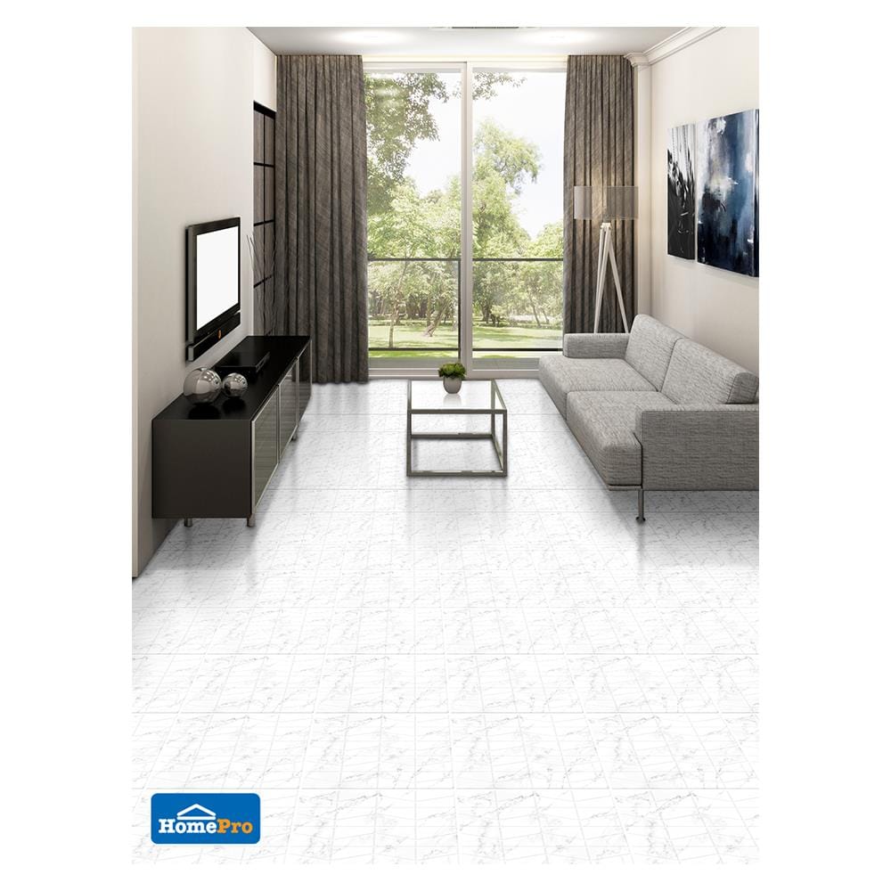 กระเบื้องพื้น 12x12 นิ้ว ภูผา ซิลเวอร์เวฟ ขาว A 1M2