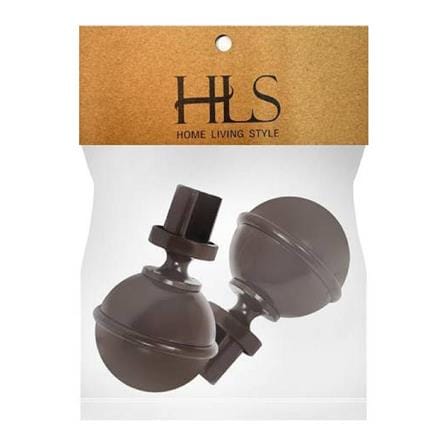 หัว-ท้ายรางม่าน HOME LIVING STYLE S2807-26 25 มม. สีโอ๊ค แพ็ก 2 ชิ้น_2