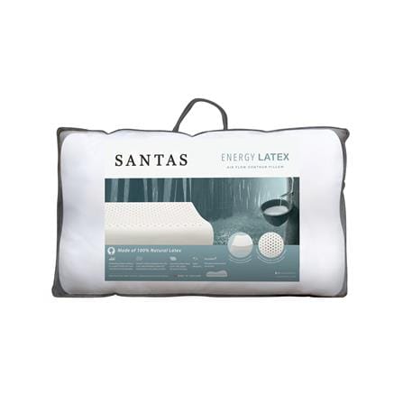 หมอนสุขภาพ ยางพารา SANTAS AIR FLOW CONTOUR 15x24 นิ้ว สีขาว_1