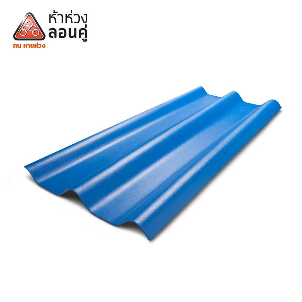 กระเบื้องหลังคาลอนคู่ ห้าห่วง 0.4x50x120 ซม. สีฟ้ารุ่งอรุณ