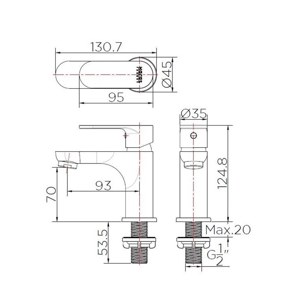 ก๊อกอ่างล้างหน้าเดี่ยว KARAT FAUCET KF-58-610-55