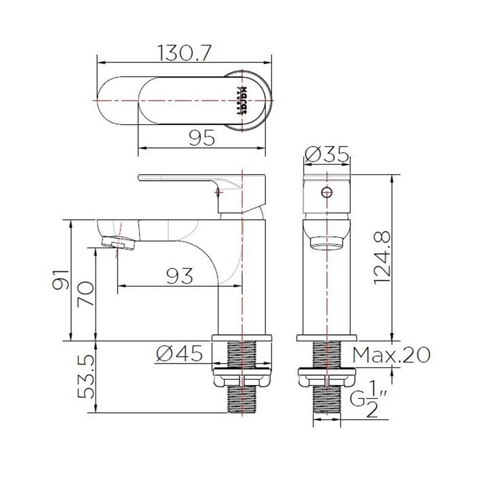 ก๊อกอ่างล้างหน้าเดี่ยว KARAT FAUCET KF-58-610-50