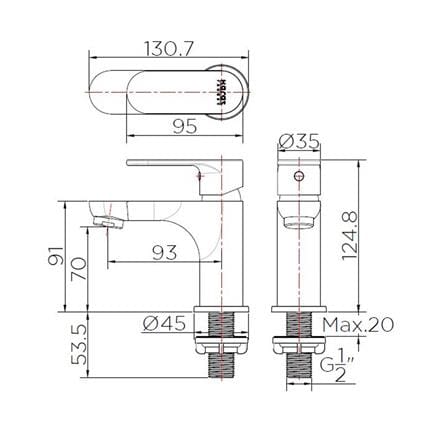 ก๊อกอ่างล้างหน้าเดี่ยว KARAT FAUCET KF-58-610-50_1