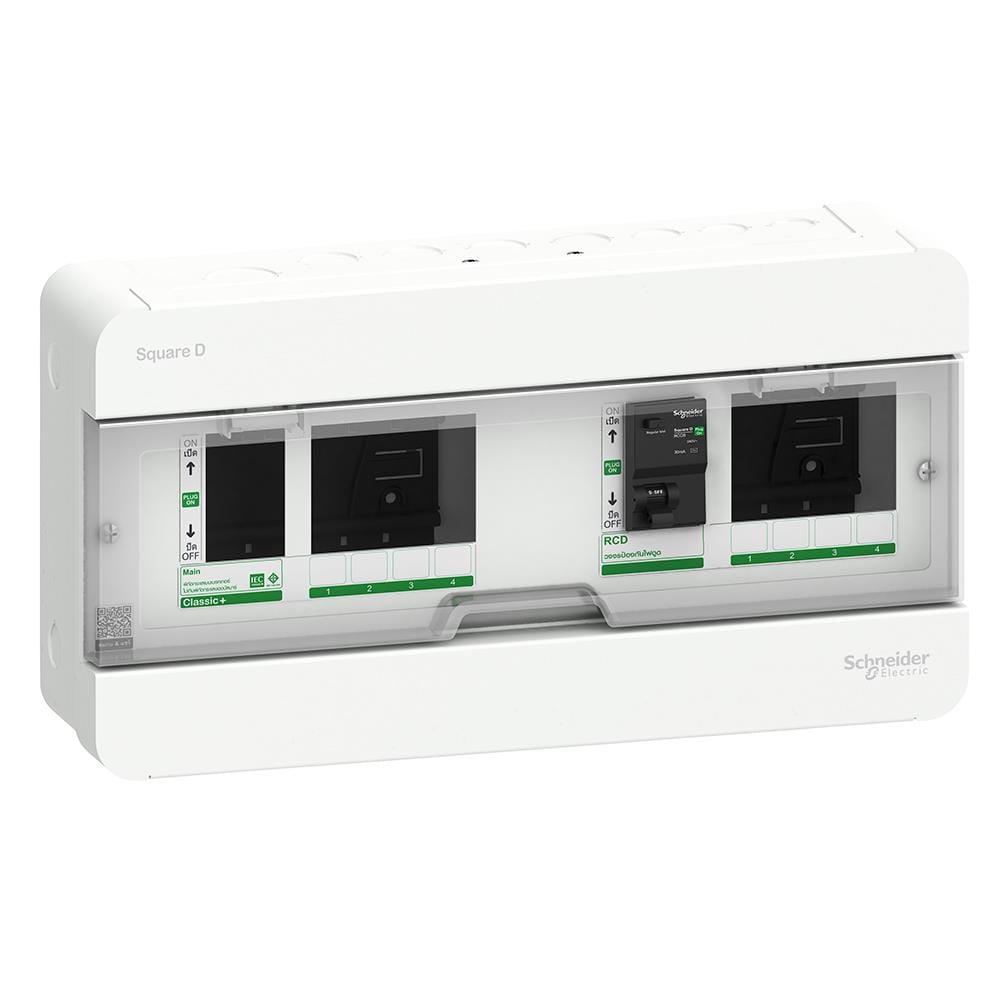 ชุดตู้คอนซูมเมอร์ยูนิต 4+4 ช่อง 63 แอมป์ พร้อมกันไฟดูด SCHNEIDER