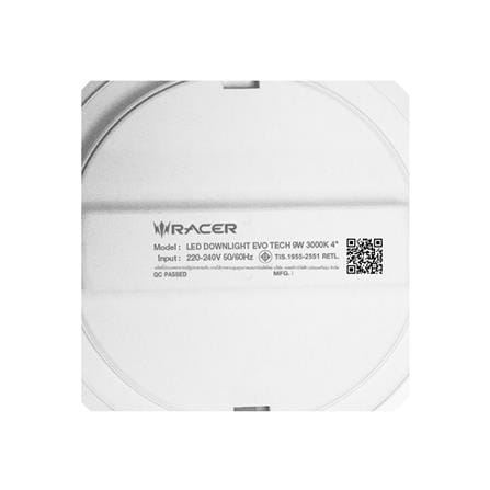 ดาวน์ไลท์ LED RACER EVO TECH 4 นิ้ว 9 วัตต์ WARM WHITE สีขาว_5