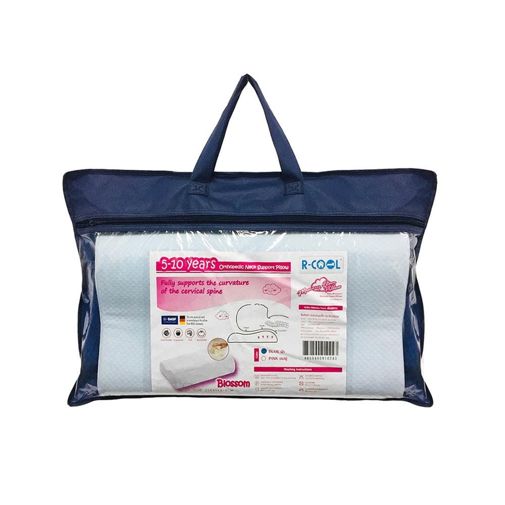 หมอนสุขภาพ เมมโมรี่โฟม R-COOL MEMORY FOAM BLOSSOM 25x45x8 ซม. สีฟ้า