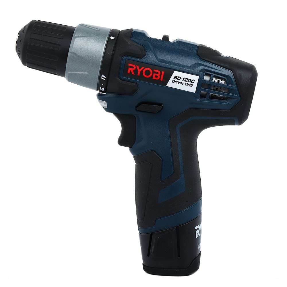 สว่านไร้สาย (พร้อมแบตเตอรี่) RYOBI BD-120C2B 12 โวลต์